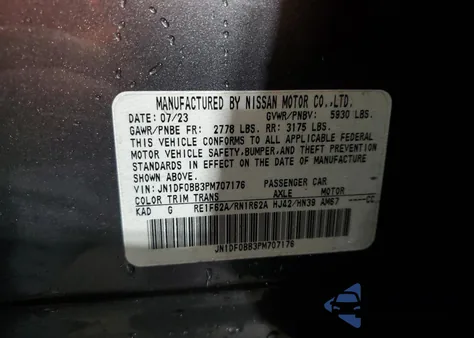 2023 Nissan Ariya Evolve+ z USA, uszkodzony, nr VIN JN1DF0BB3PM707176